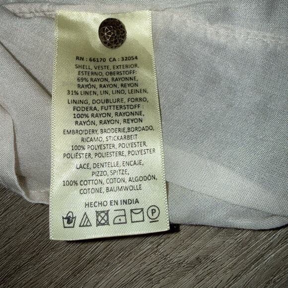 Anthropologie Akemi Kin Embroidered Fringe Shift Dress Boho Tribal 8P - Picture 13 of 13